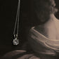 Small CZ round pendant with sterling silver chain