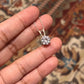 Elegant round CZ pendant with chain in sterling silver