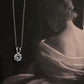 Tiny CZ round pendant with simple silver chain