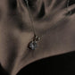 Minimalist CZ round pendant with sterling silver chain