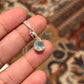 Beautiful round aqua chalcedony silver pendant with polished finish.