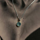Simple and elegant round aqua chalcedony pendant in fine silver.