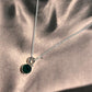 Charming green onyx round cut gemstone pendant in silver