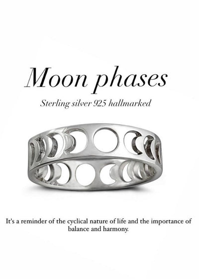 Moon Phases 925 Sterling Silver Ring