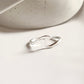 Chic wave design silver ring