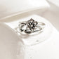 Elegant Flower Leaf Silver Ring
