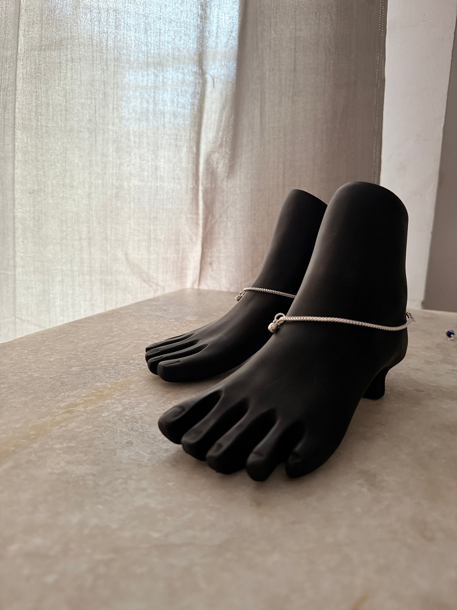 Elegant fox tail chain anklet crafted in pure sterling silver  