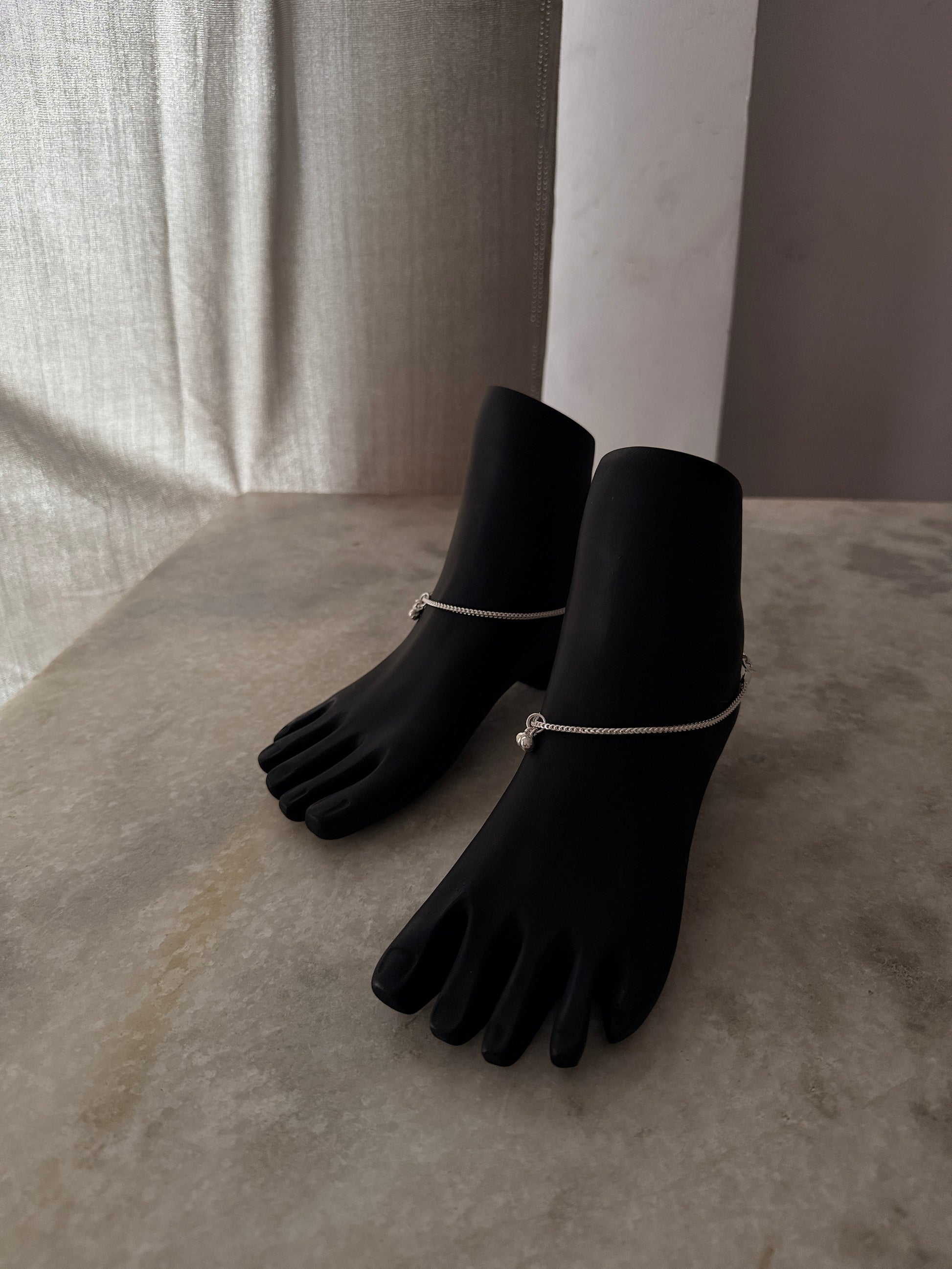 Timeless fox tail chain anklet handcrafted in sterling silver