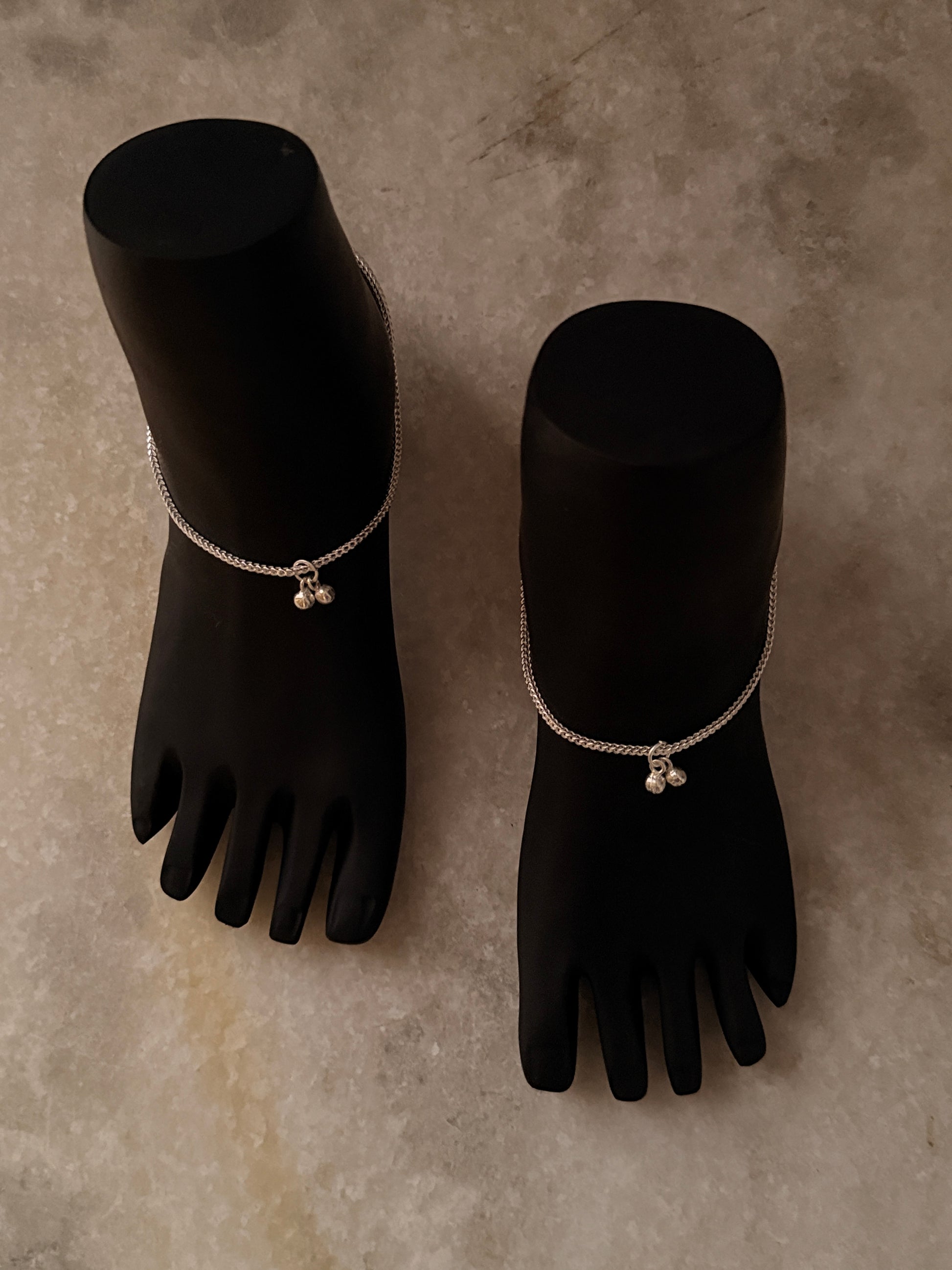 925 silver fox tail anklet for everyday wear