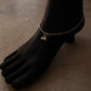 Modern silver anklet with intricate snake dot design  