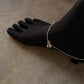 Pure 925 silver anklet with snake dot pattern