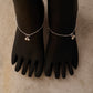 Handcrafted sterling silver anklet with dotted snake links  