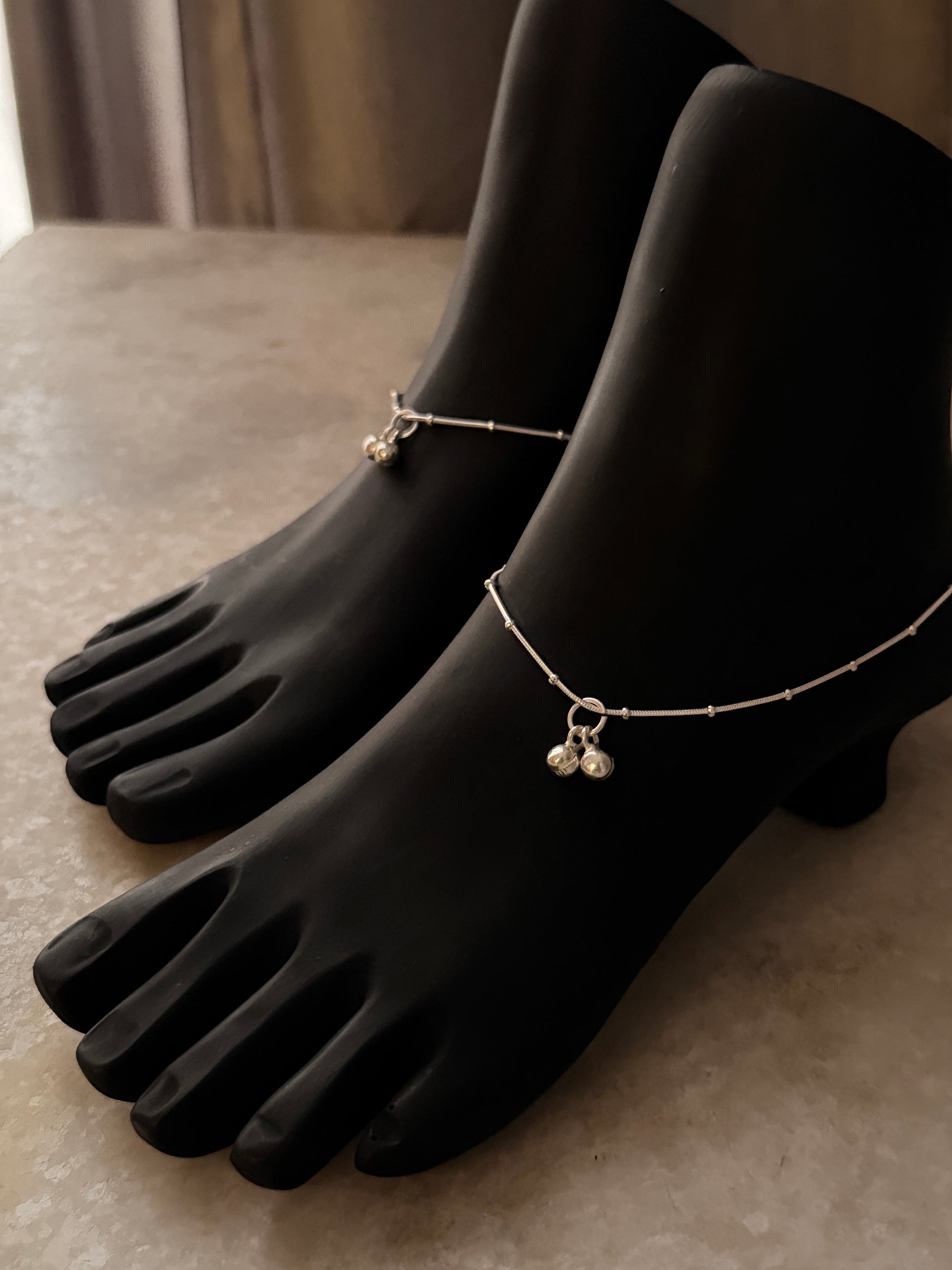 Snake Dot Pure 925 Sterling Silver Anklet  
