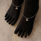 Contemporary pure silver anklet with dotted snake motif  