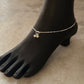 Handcrafted sterling silver anklet with snake dot pattern  