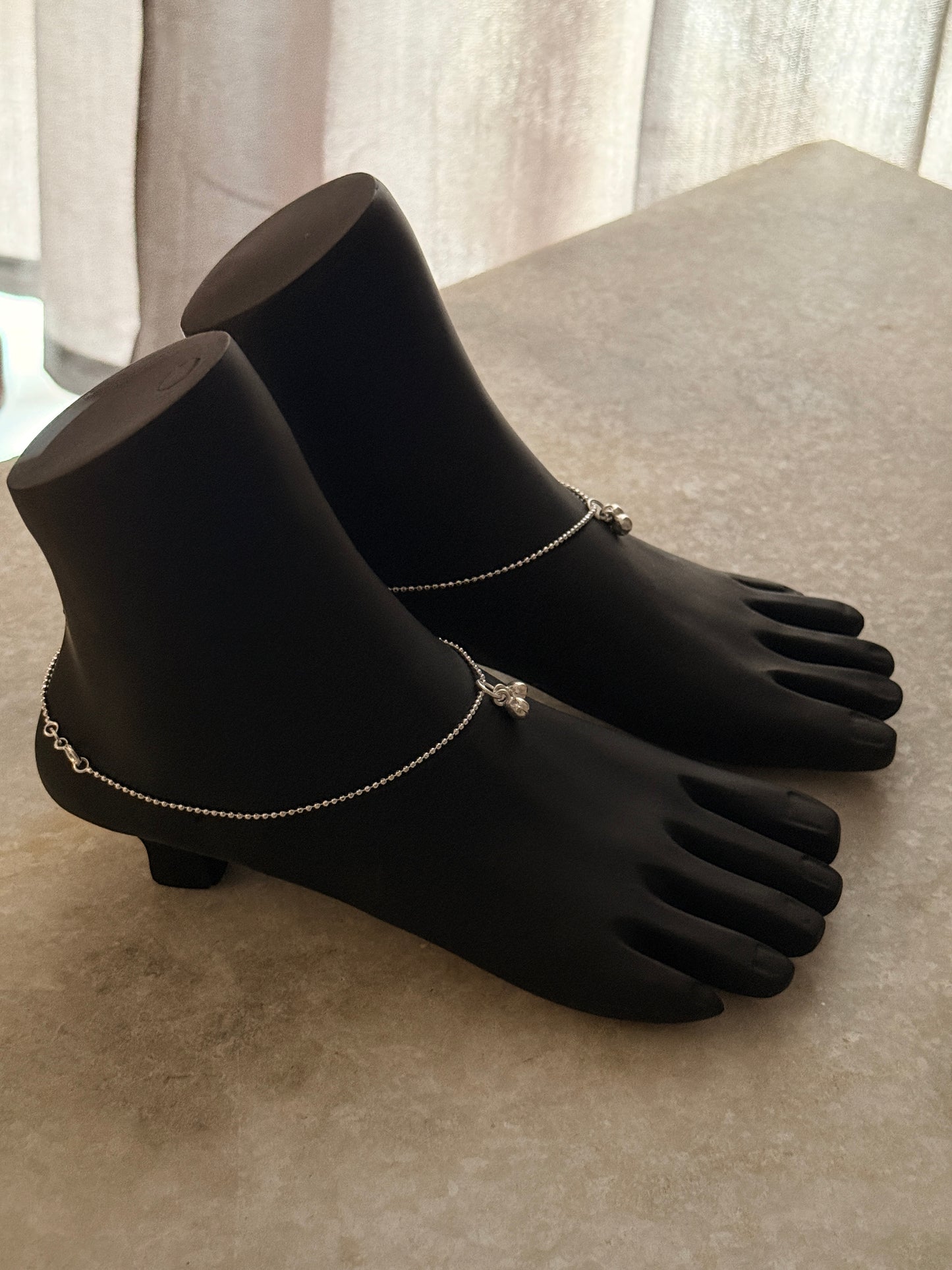 Shiny Dot Pure 925 Sterling Silver Anklet  