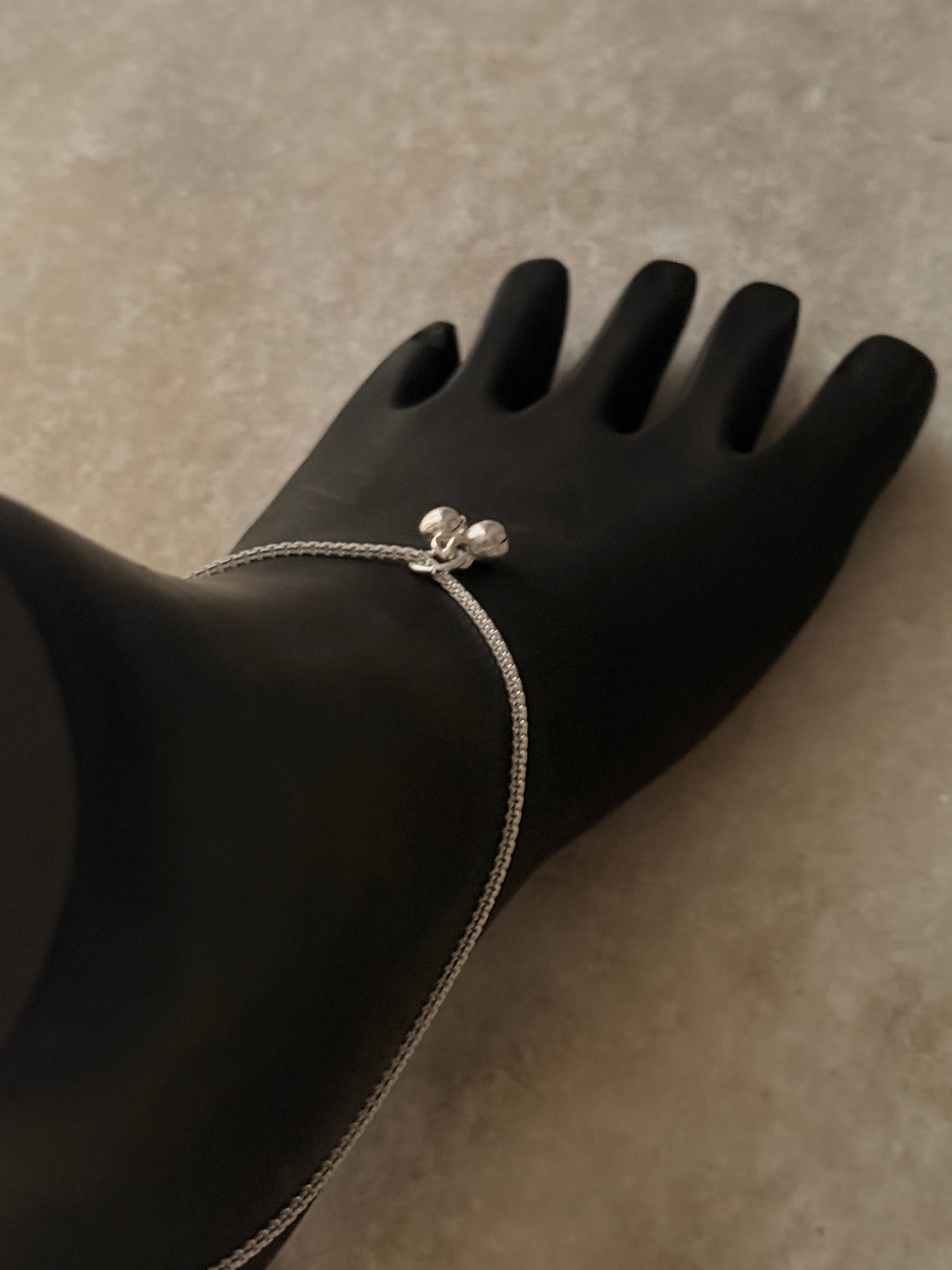 Sleek and simple sterling silver box chain anklet  