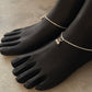 Classic sterling silver anklet for casual and office wear  