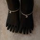 Flat chain silver anklet with double link design  