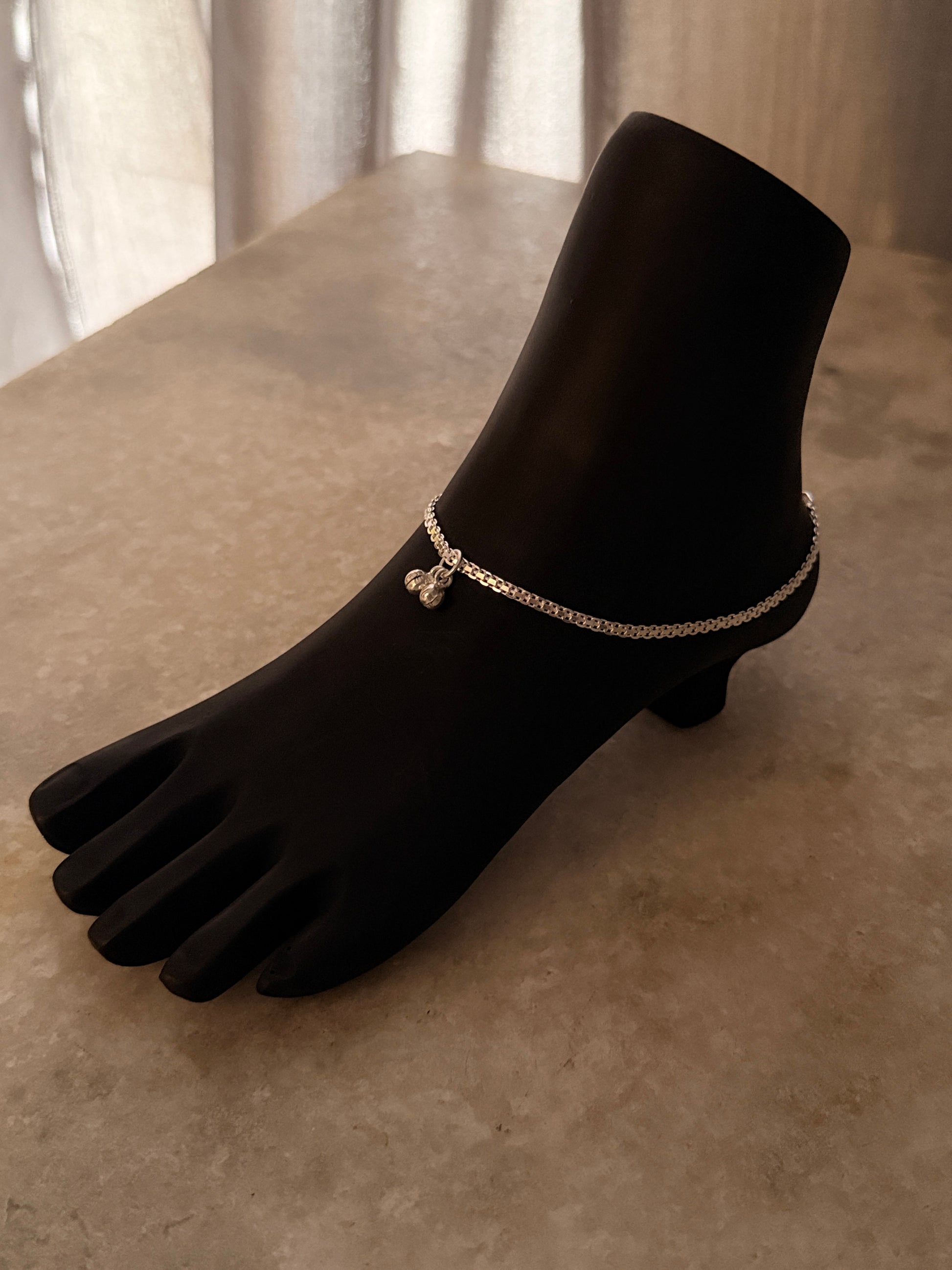 Minimalist daily wear sterling silver anklet  