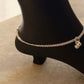 Polished double link sterling silver anklet jewelry  