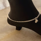 Classic flat link chain anklet crafted in sterling silver