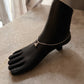 Polished medium box chain anklet for casual style  
