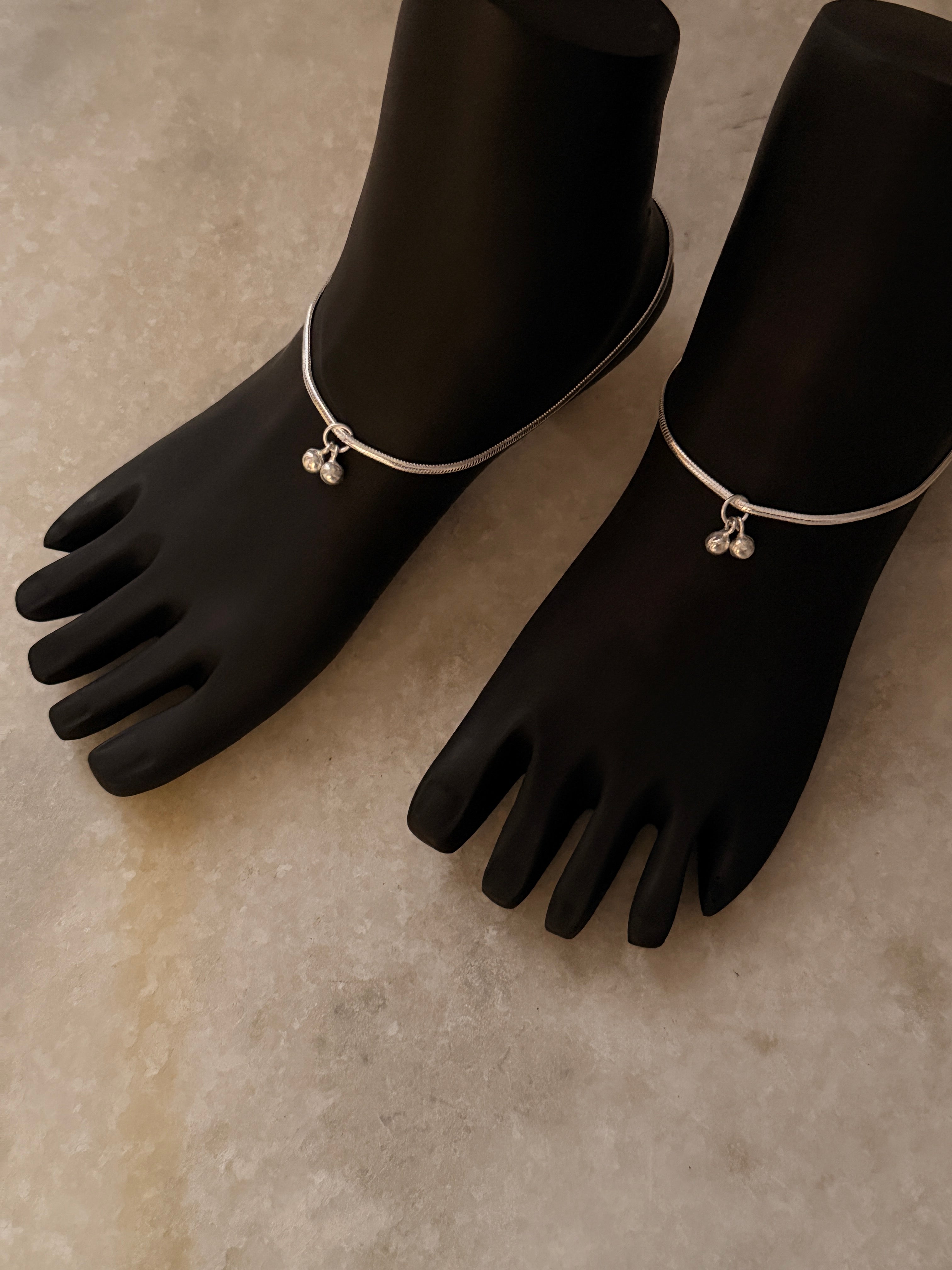 925 Sterling Silver Chunky Flat Snake Chain Anklet – Tarakaya Silver
