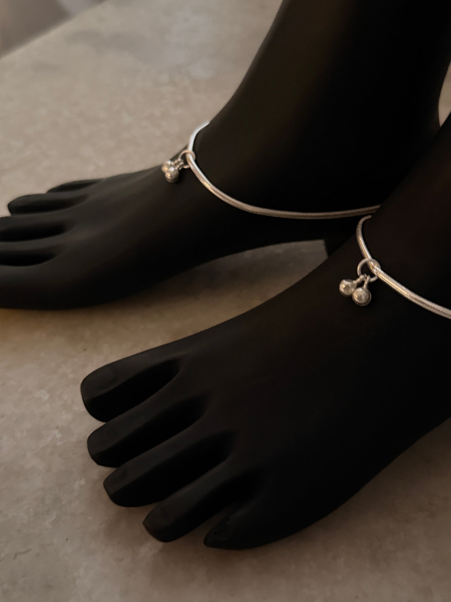 Durable thick silver snake chain anklet for women  