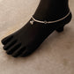 Bold flat snake chain anklet crafted in sterling silver  