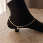 Contemporary chunky silver anklet with flat snake design