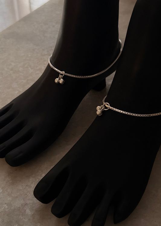 Chunky 925 sterling silver anklet for everyday wear