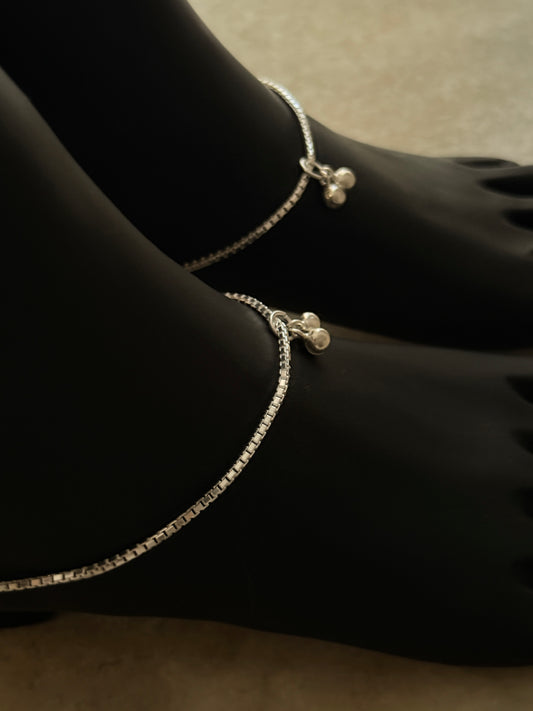 Chunky Large Box Chain 925 Sterling Silver Daily Wear Anklet  