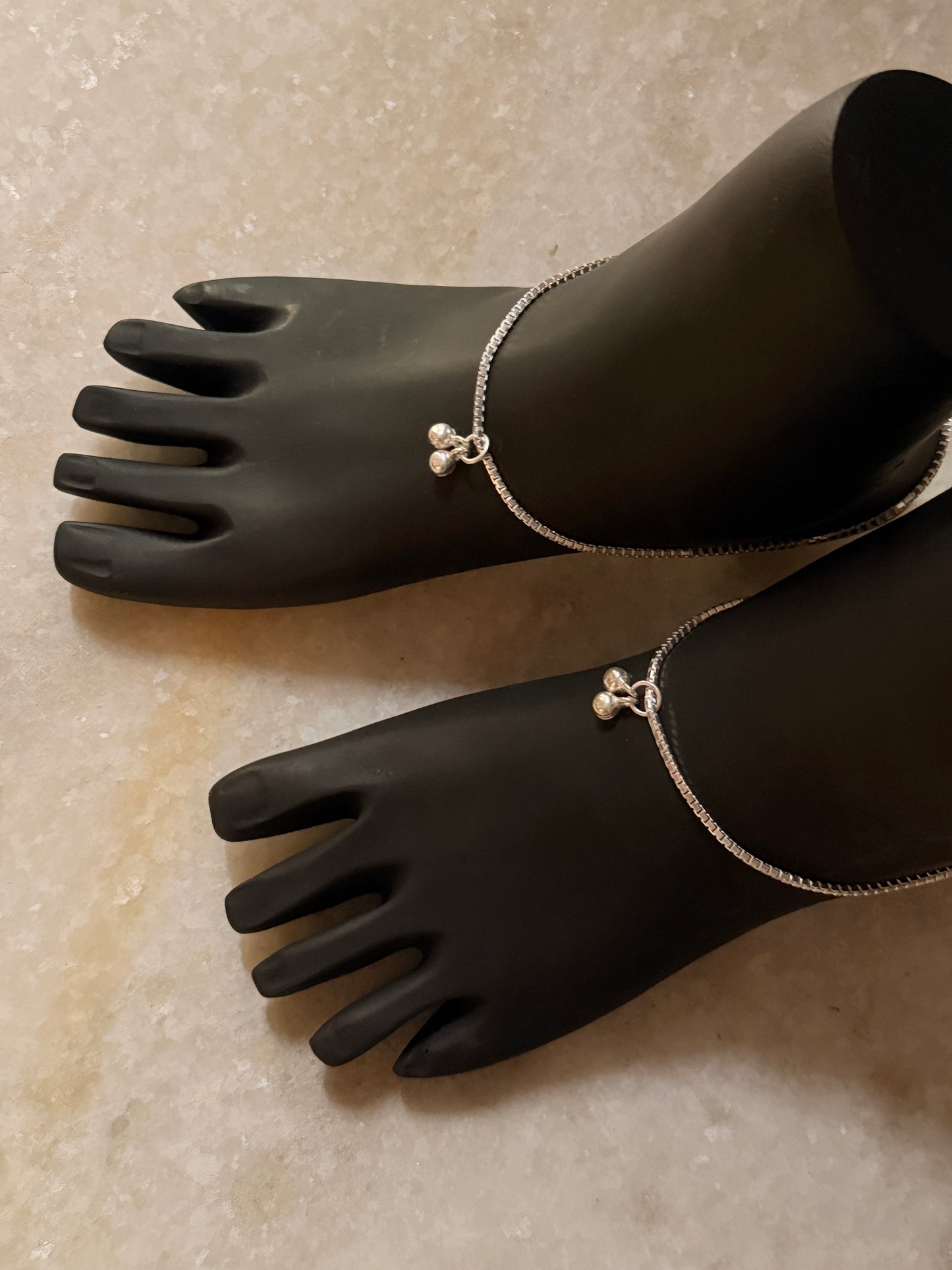 Statement large link silver anklet handcrafted in sterling silver  