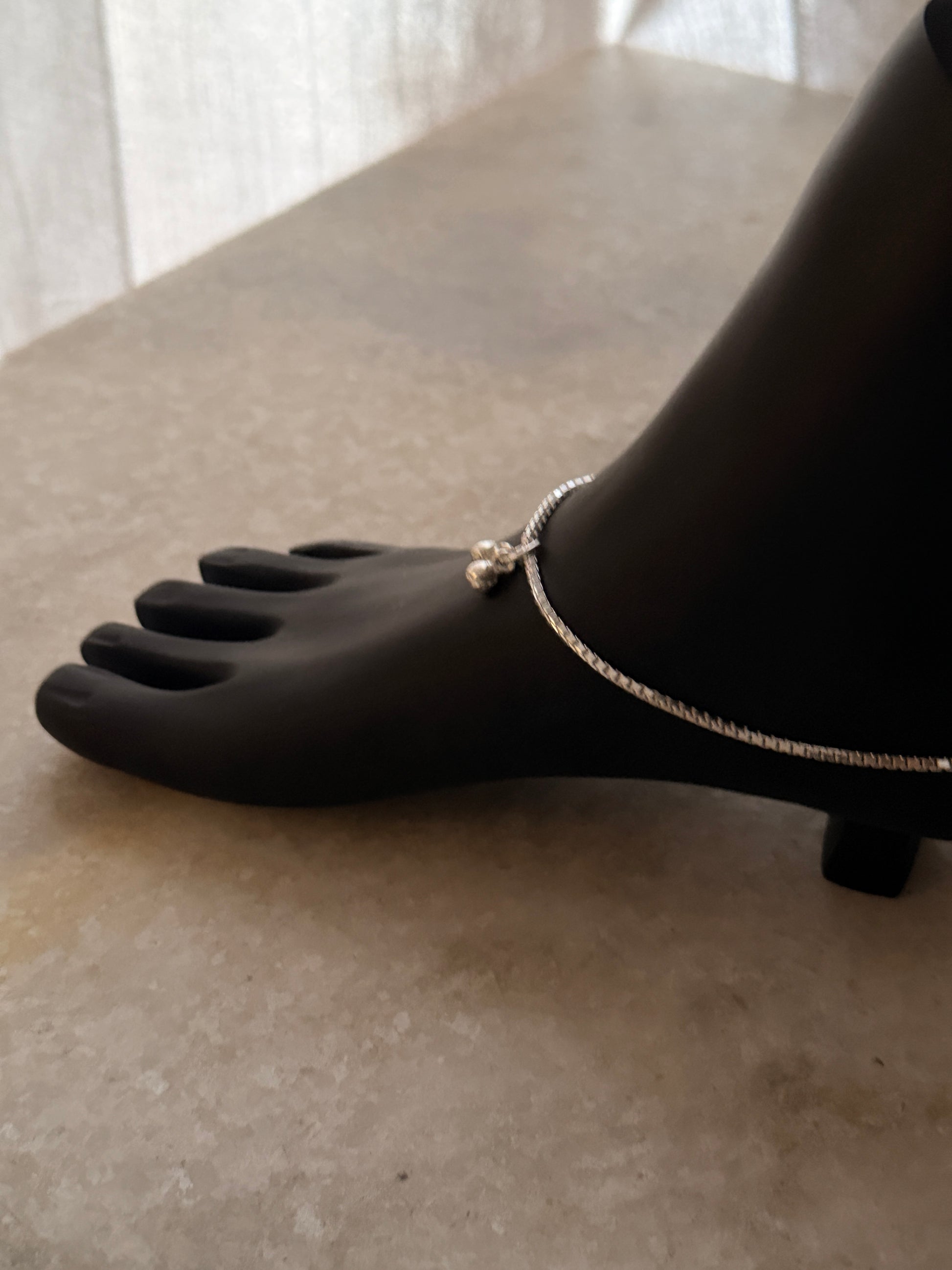 Stylish daily wear chunky sterling silver anklet