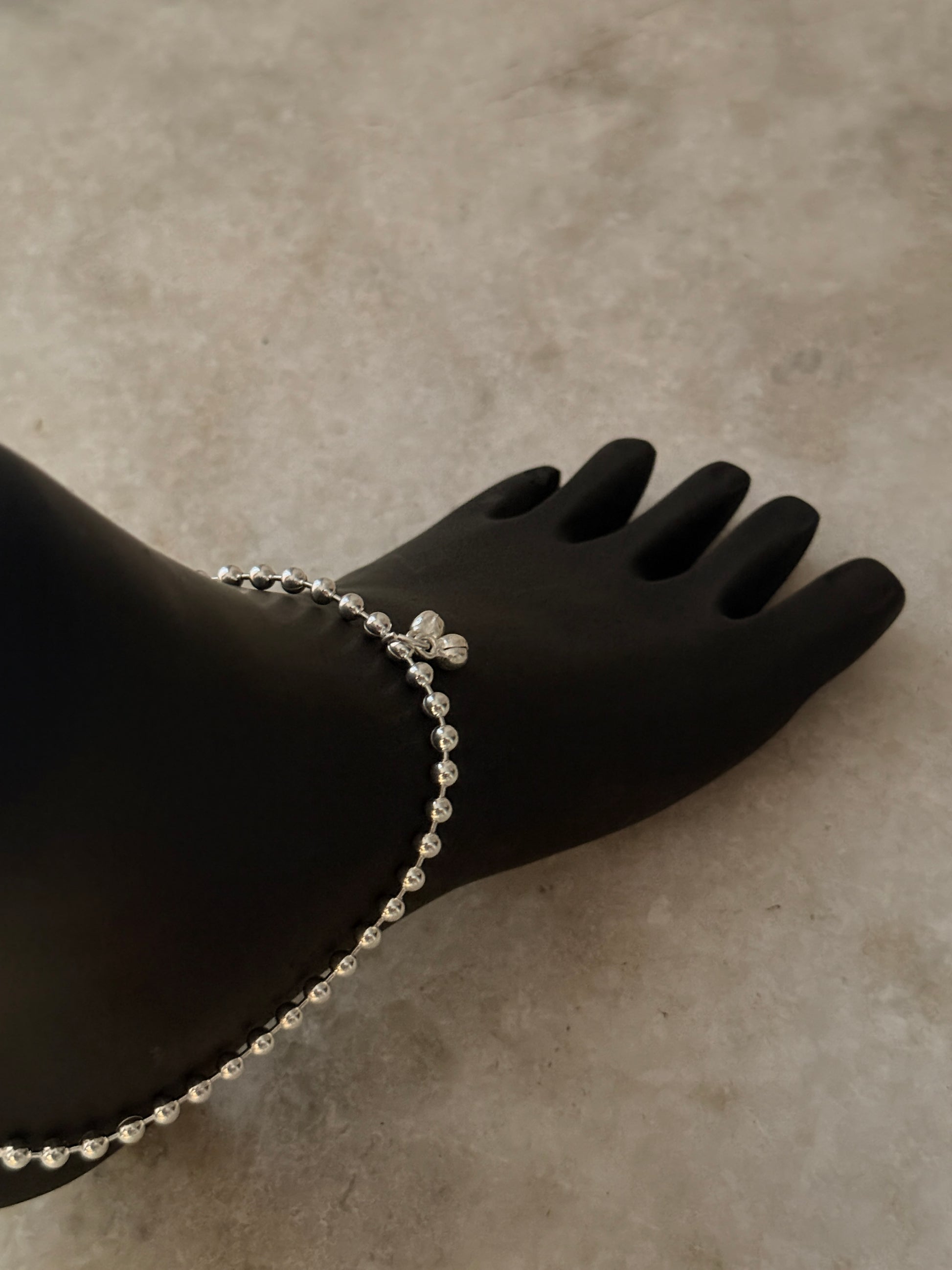 Unique handcrafted tribal statement anklet in sterling silver 
