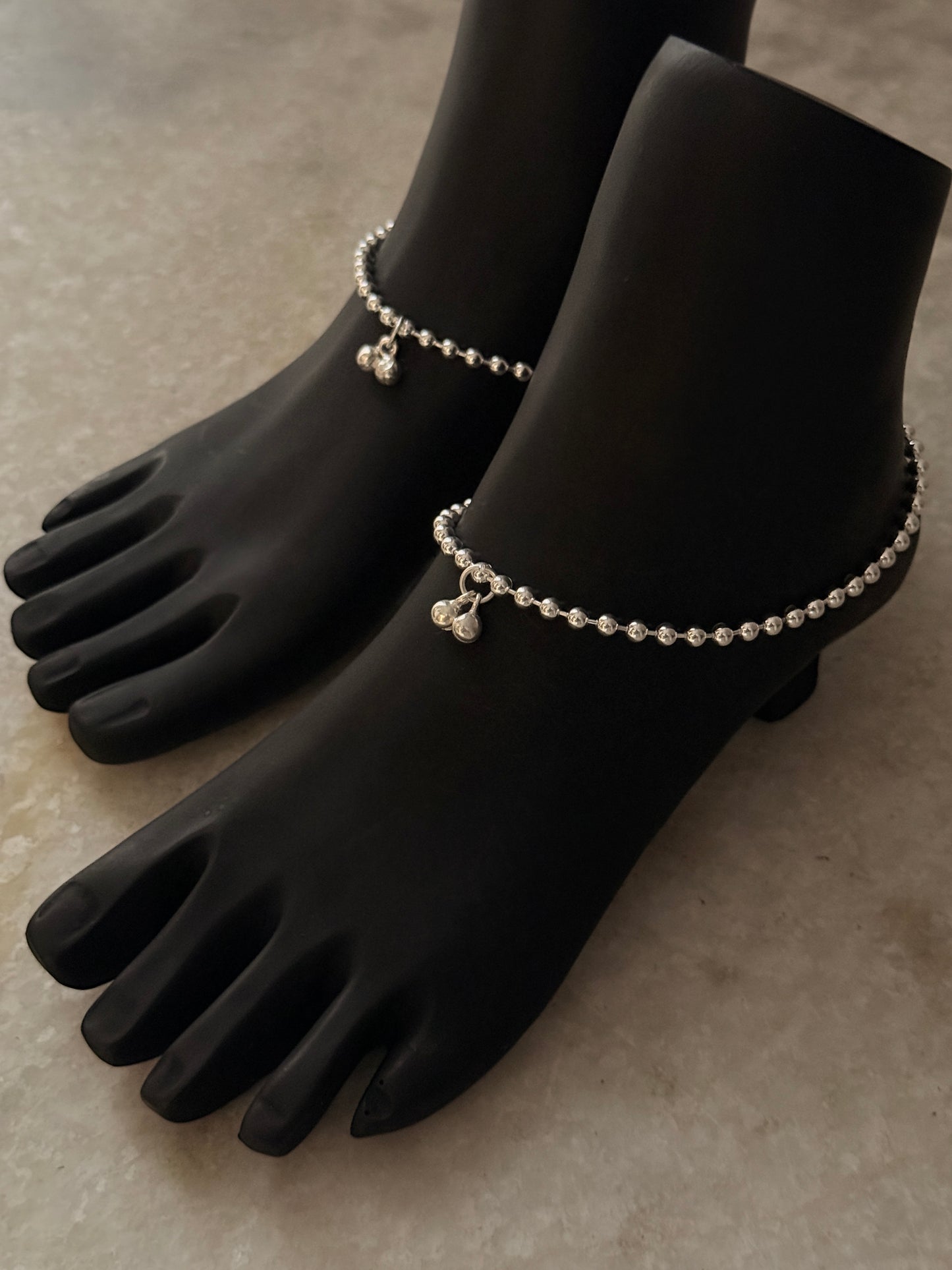 Tribal Chunky Balls Statement Chain 925 Sterling Silver Daily Wear Anklet  