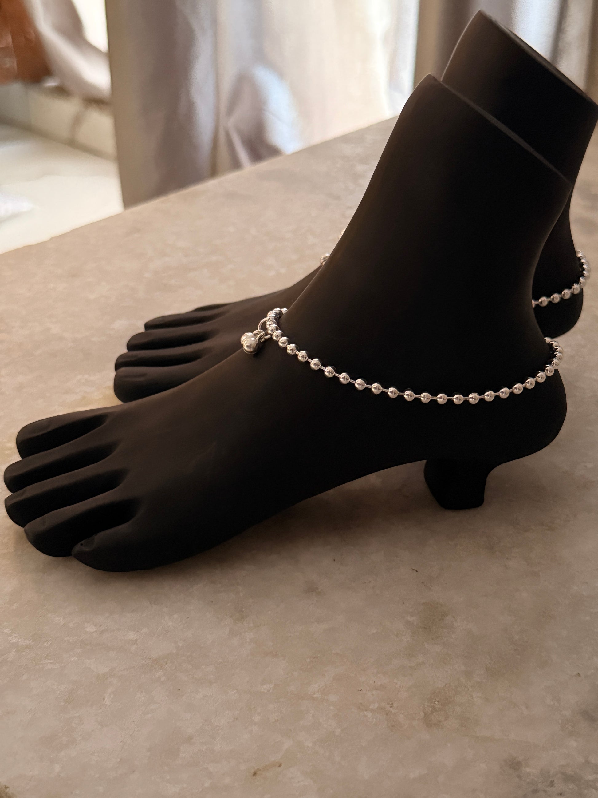 Tribal Chunky Balls Statement Chain 925 Sterling Silver Daily Wear Anklet  