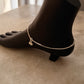 Thin flat 925 silver anklet for everyday wear