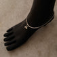Sleek double box chain anklet in sterling silver  