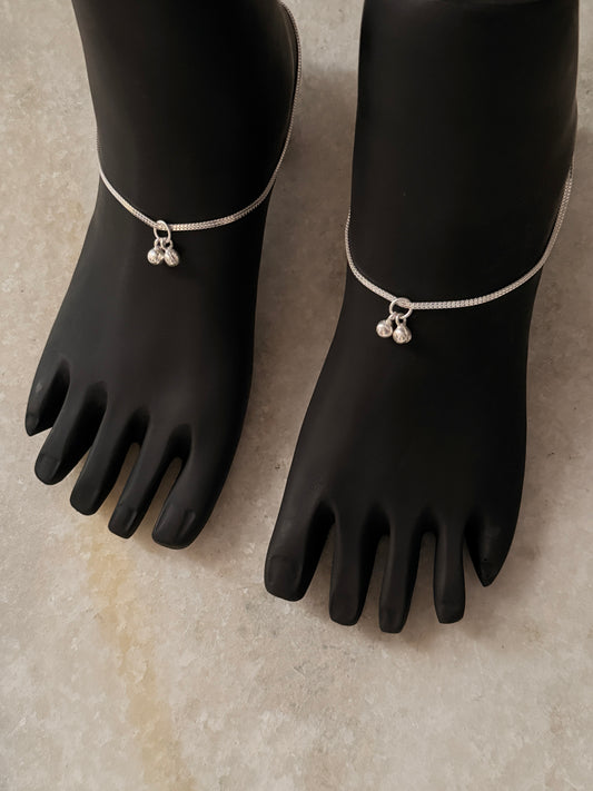 Thin Flat Double Box Chain 925 Sterling Silver Daily Wear Anklet  