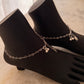 Timeless handcrafted sterling silver anklet with linked hearts