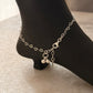 Minimalist hearts link anklet for everyday wear