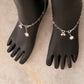 Cute and elegant heart chain anklet in pure silver  