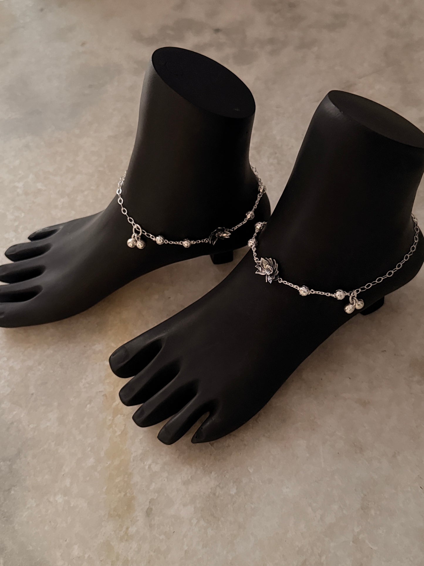 Divine Lotus 925 Sterling Silver Anklet  