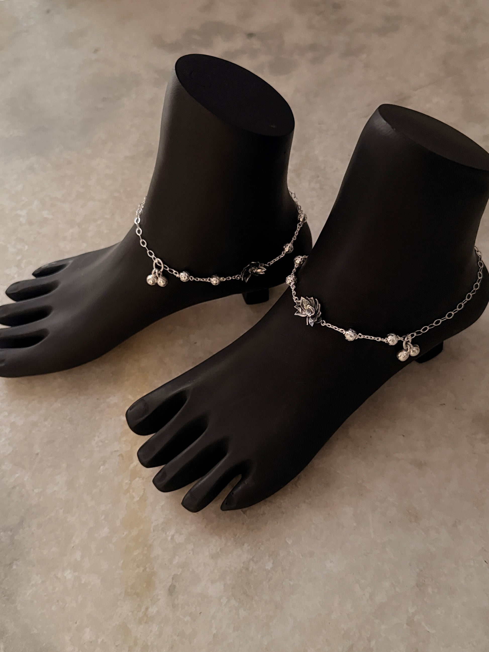 Divine Lotus 925 Sterling Silver Anklet  