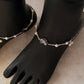 Elegant lotus design anklet crafted in sterling silver  