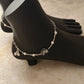 Handcrafted 925 silver lotus charm anklet for women