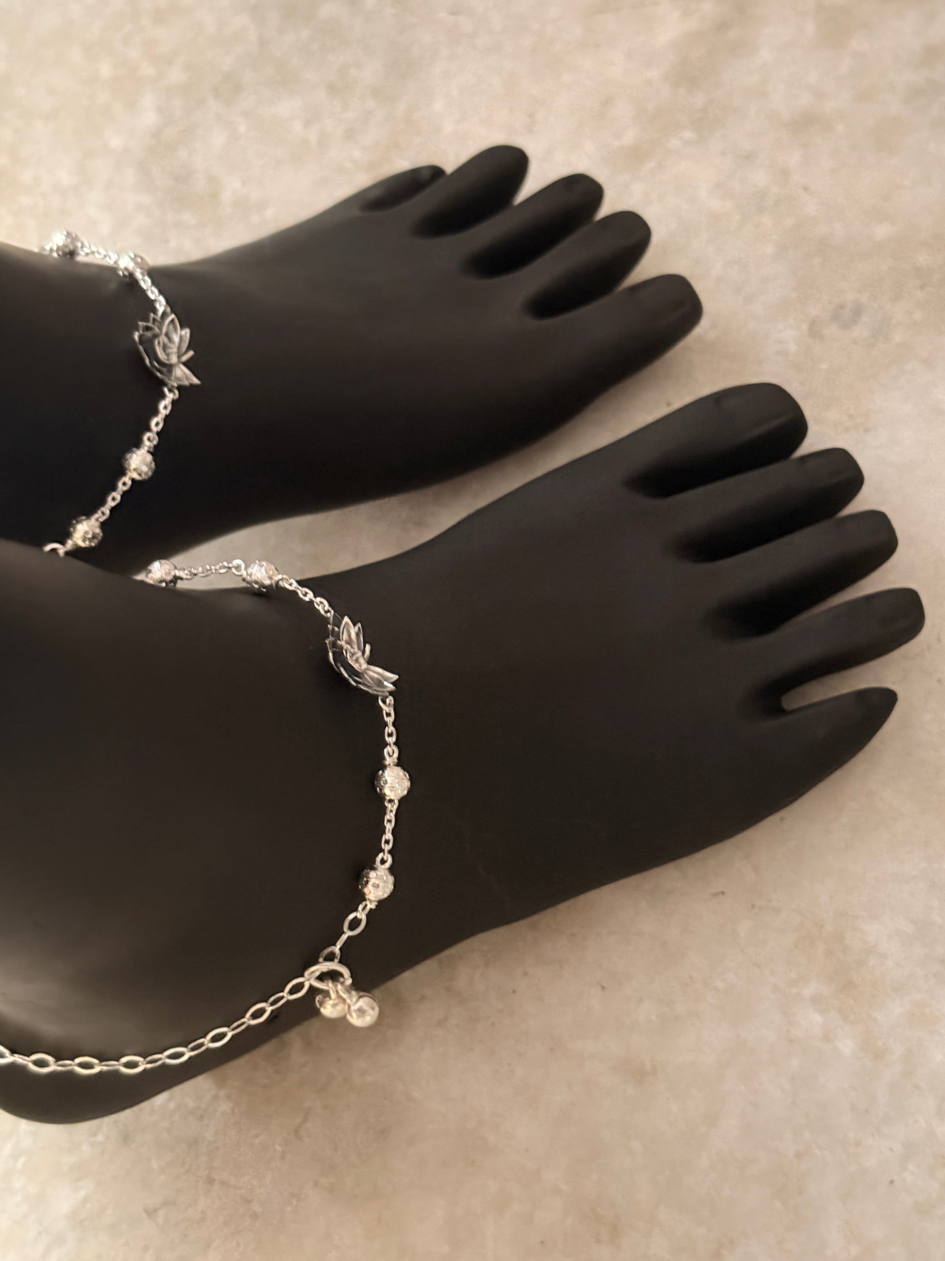  Minimalist lotus charm anklet for daily wear