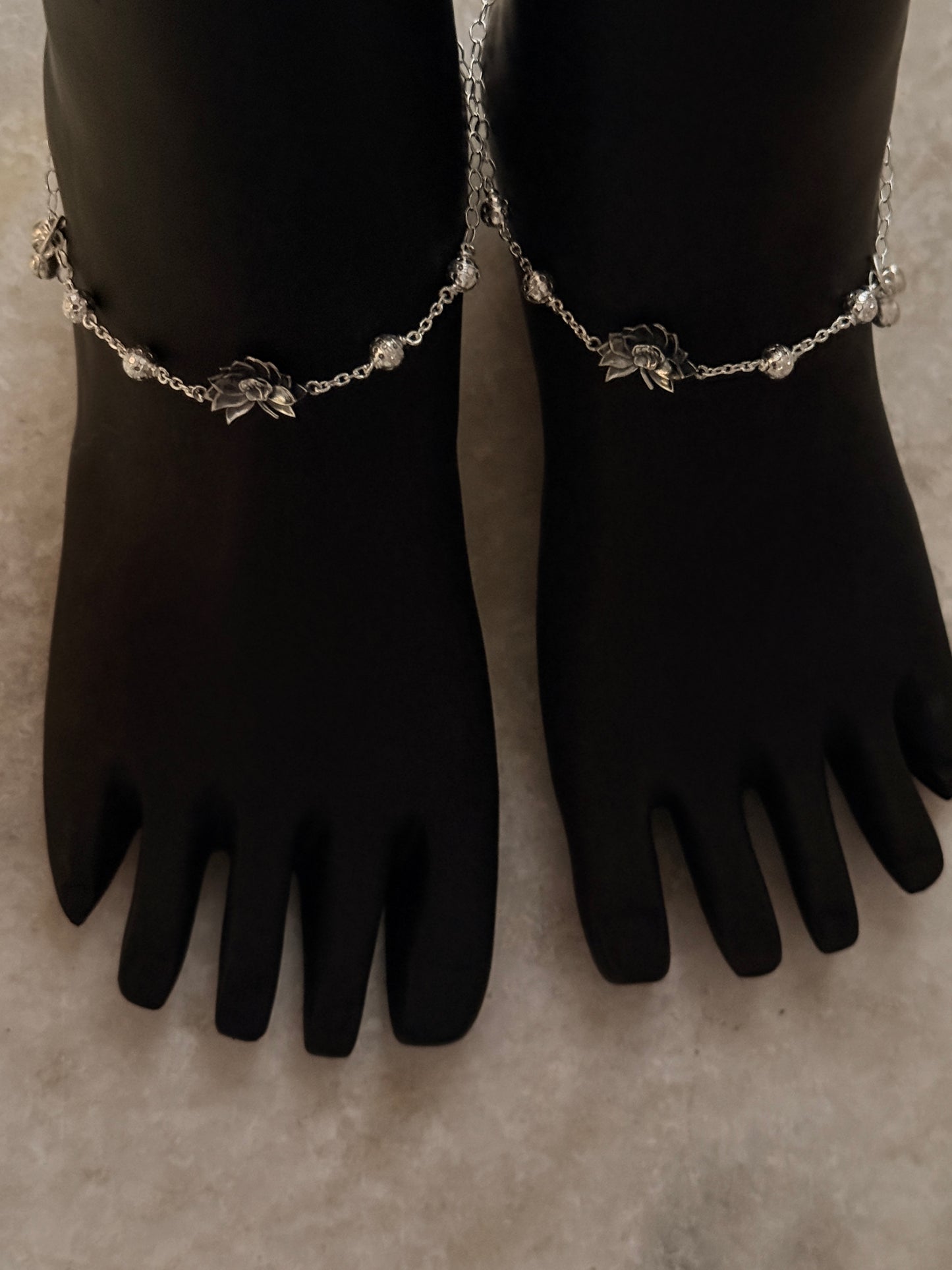 Minimalist lotus charm anklet for daily wear